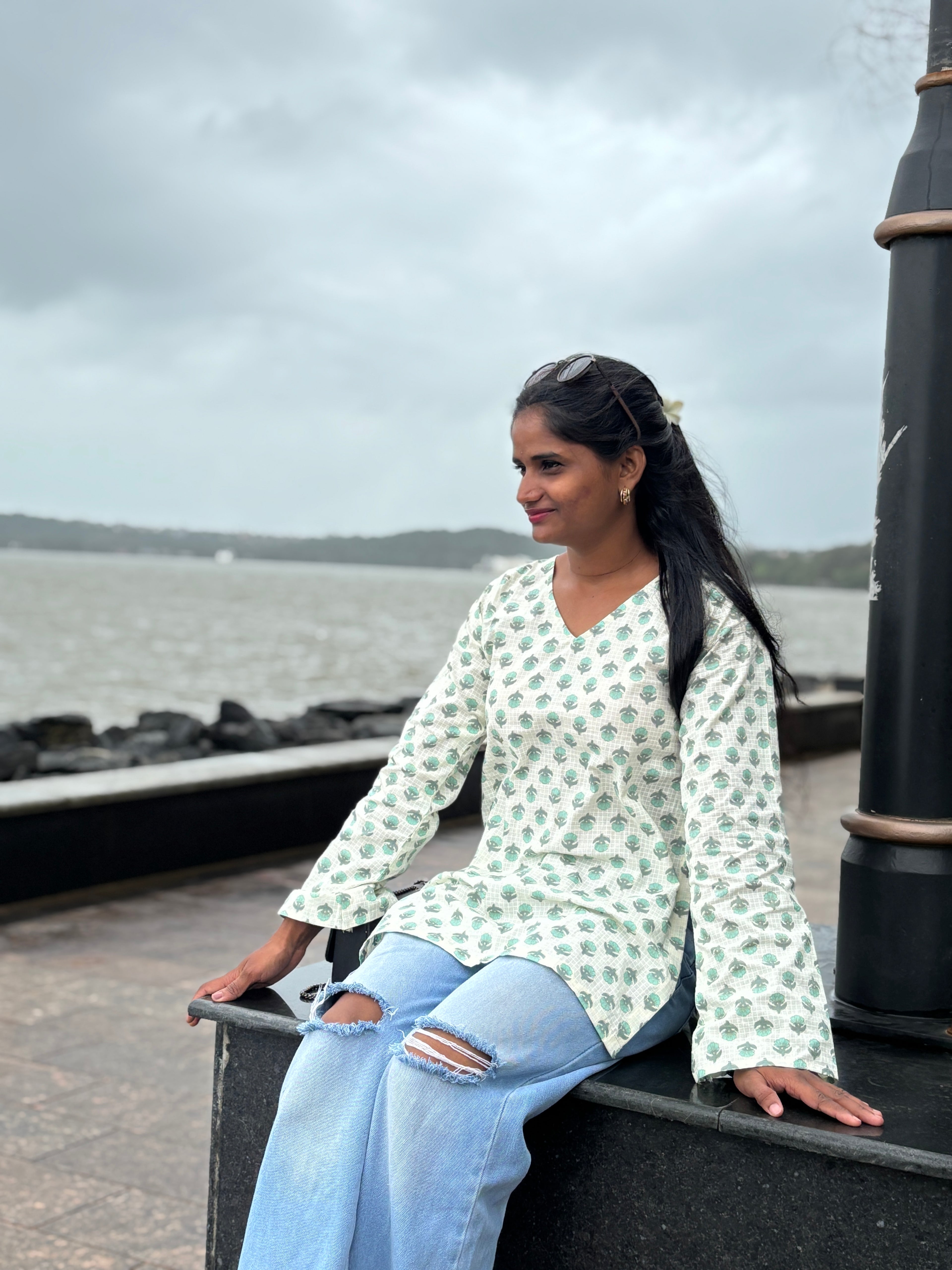 Piku (पिकू)–Elegant Bell Sleeve Kurti